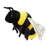 JUSTQUNSEEN 9-Inch Realistic Bee Stuffed Animal Plush Toy, Soft Stuffed Insect for Kids & Toddlers, Friendly Educational Model for Science Learning, Halloween Christmas Birthday Gift