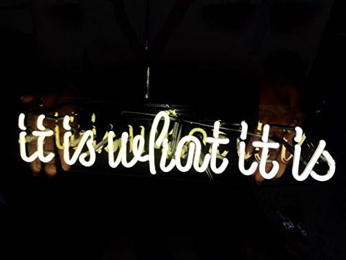 White "IT IS WHAT IT IS" Home Wall Floor Room Desk Lamp Poster Beer Bar Art Deco NEON Light Sign 15"x6" By Wikineon