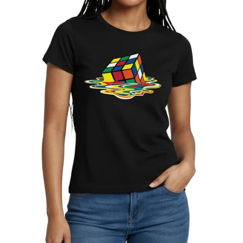 Image of Spreadshirt Melting Rubik's Magic Cube Women's T-Shirt Black