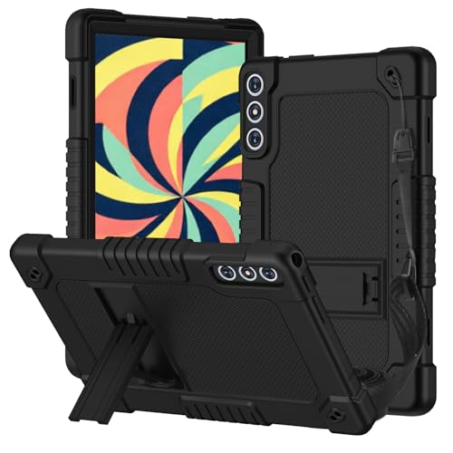 for KADYBE D106 Tablet Case,for MEIZE D106 Tablet Case,Shockproof Rugged Case with Shoulder Strap for KADYBE D106/MEIZE D106/VOZIZOV D106/FEONAL Android 14 10 inch Tablet(Black)