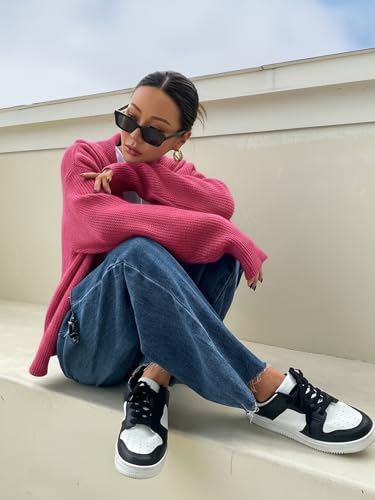 Image of SOLY HUX Zip Up Cardigan for Women Hooded Cardigan Sweater Knitted Drop Shoulder Fall Clothes Winter Hoodies Outerwear