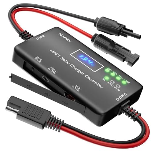SUNAPEX MPPT Solar Charge Controller 12V 10A for LiFePO4 AGM Gel Batteries