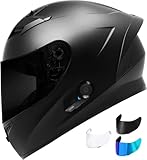Bluetooth Motorcycle Helmet with Clear, Tinted, Iridium Shields
