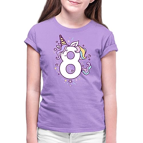Ropa, Softlines Private Label Camisas de cumpleaños de unicornio para niñas pequeñas, 7ª 8ª camisa de siete ocho años, Morado-Ocho, 8 Años
