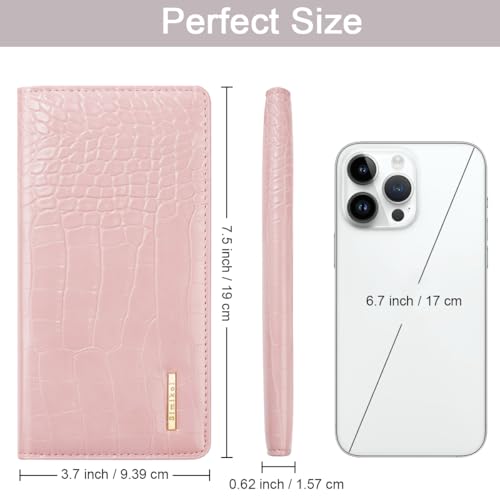 Image of Wallet Women Bifold Faux Crocodile Leather Slim Thin Long Wallets