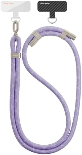 TORRAS Universal Handykette Verstellbar, Robust Anti-Verlust Nylonband Lila | Verstellbares Nylonband mit fester Metallschnalle, anti-verlust für Reisen und Outdoor, Hautverträglic