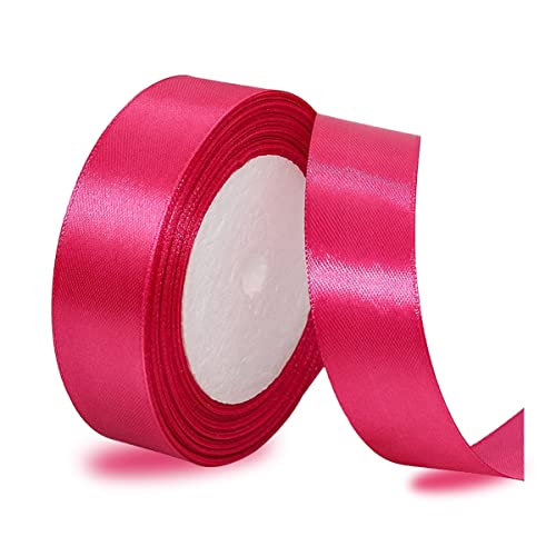 IMSOLDECOR Hot Pink Satin Ribbon 3/4 Inch x 25 Yards