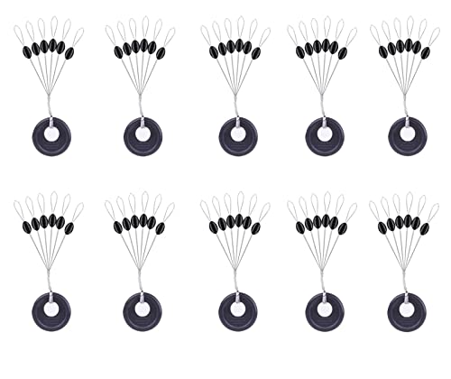 Drchoer Bobber Stops for Fishing Line: 1200pcs Sinker Float Stops for Bass Fishing - Texas Rig Weight Stoppers Size Medium