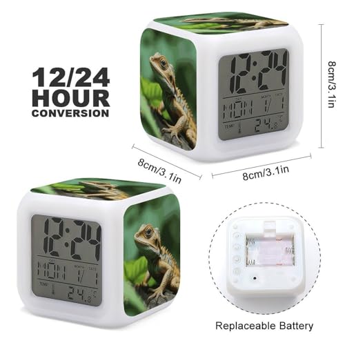 Reloj despertador original de lagarto con luces de colores para regalo de cumpleaños 3
