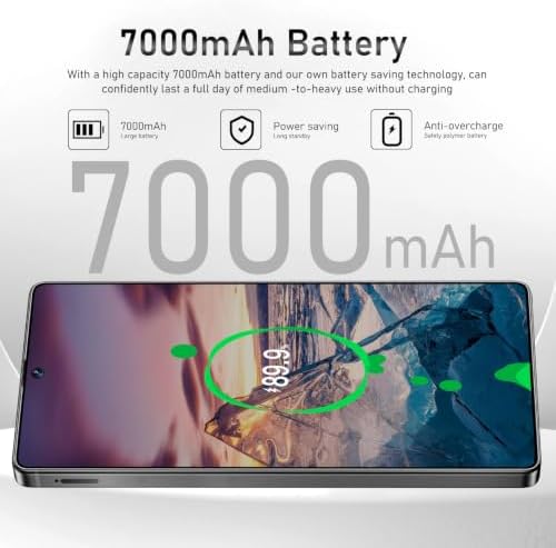 yoresaw I25Ultra Unlocked Smartphone,16+512GB Unlocked Phone,6.9" HD+ Display,Built in Pen,Snapdragon 8 Gen3 7000mAh Dual Speakers 5G/Face ID/Fingerprint Lock/Dual SIM/GPS (Titanium Blue) - 5