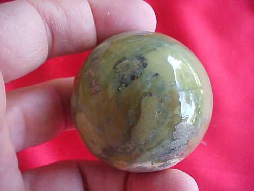 Zs8408 Gemqz Green Serpentine Carved Sphere Wonderful !!!