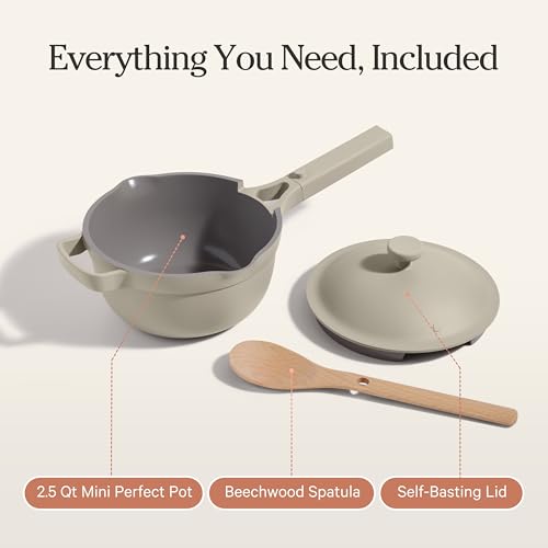 Our Place Mini Perfect Pot | 2.5 Qt Ceramic Pot with Lid & Spatula | Patented 8-in-1, PFAS-Free Nonstick, Non-Toxic Cookware | Induction & Oven-Safe up to 450°F | Steam by Our Place - Image 7