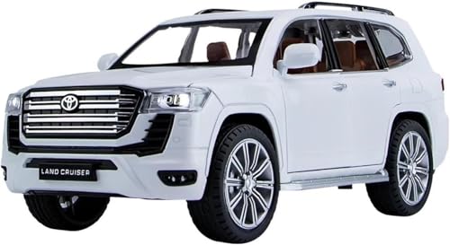 Image of Invite Enterprise Compatible for 1:24 Land Cruiser Lc300 Toy Car Model, Diecast Collectible Pull Back Model Car with Sound and Light, Toy Gift Vehicles for Adults Kids Boys Girls【White】