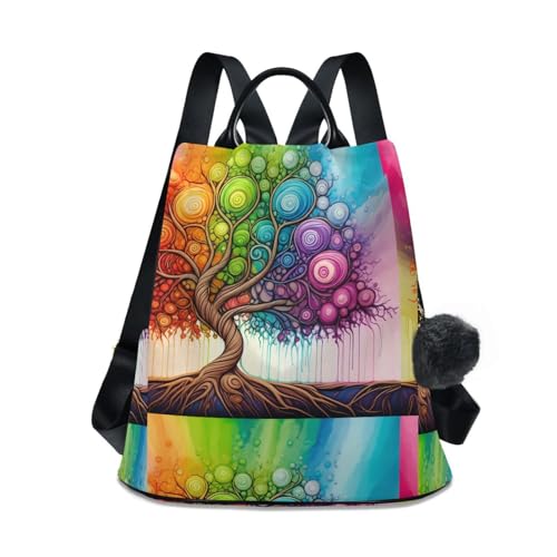 Sac à dos femme arbre de vie multicolore de 17L avec poches multiples