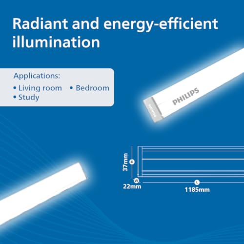 Image of Philips Slimline Advance Plus 60W LED Batten | High Brightness & Energy Efficient | Sleek Indoor LED Tube Light for Home, Office & Commercial Use | Cool Day Light, Pack of 2