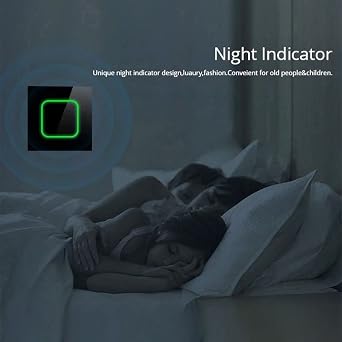 Smart WiFi 2-Fold Touch Light Switch Compatible with Tuya APP Wall Switch Glass Switch with Color Changing LED Backlight Recessed Switch 85x85mm (2-Fold Angular, Black)