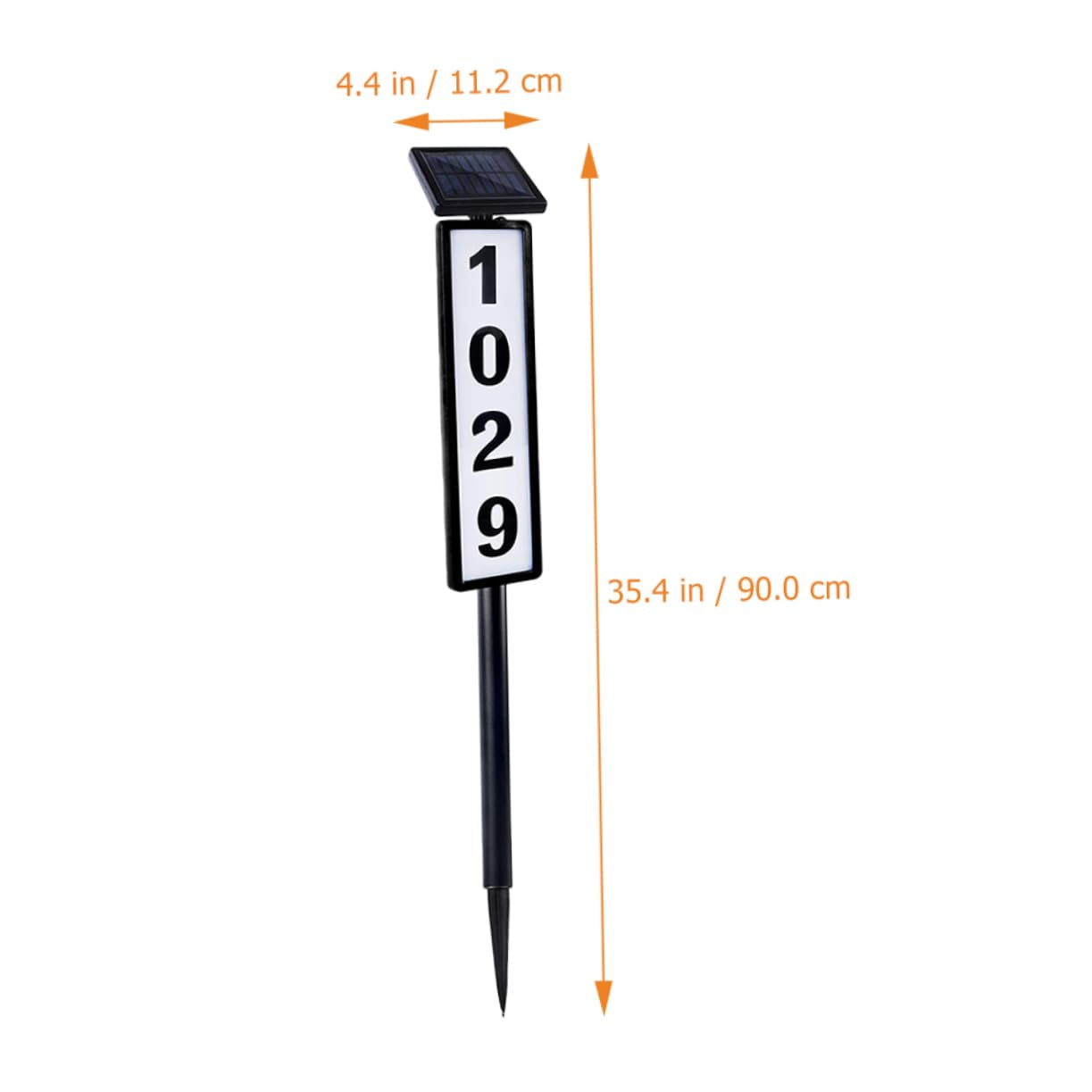 Targa Numero Civico Solare per Casa, Luce Indirizzo Esterno | Plastica Nera, Illuminazione e Visualizzazione Dati, per Giardino e Area Outdoor
