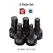 SUNEX TOOLS 4507, 3/4 Inch Drive Impact Hex Driver Set, 5-Piece, Metric, 14mm-24mm, Cr-Mo Steel, Dual Size Markings, Heavy Duty Storage Case
