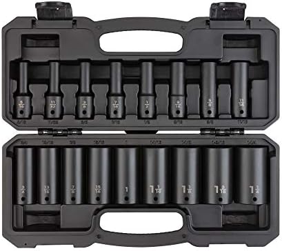 TEKTON 1/2 Inch Drive Deep 6-Point Impact Socket Set, 17-Piece (5/16-1-1/4 in.) | SID92305