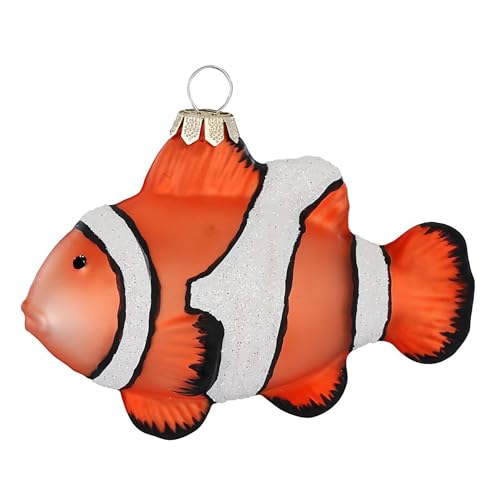 Christbaumschmuck Glas 10,5cm - Clownfisch Figur zum Aufhängen -...