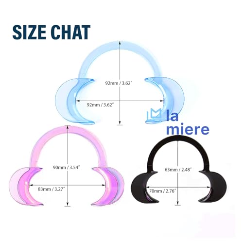 Image of LA MIERE Dental Cheek Retractor C Shape Mouth Opener Size S,M,L, Pack of 3, Pink