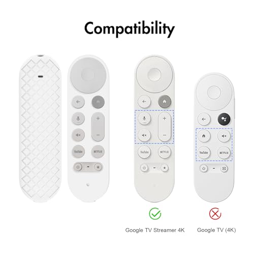 Coque pour télécommande Google TV Streamer 4K 2024 étui silicone blanc LEFXMOPHY - 7