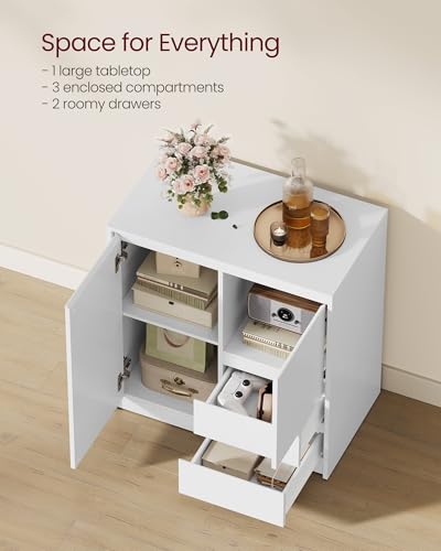 VASAGLE KAILYN Collection - Sideboard, Storage Cabinet with Doors, 2 Drawers and Adjustable Shelf, 40 x 70 x 74.5 cm, for Living Room, Kitchen, Study, Cloud White BBK243W01V1 - Image 5