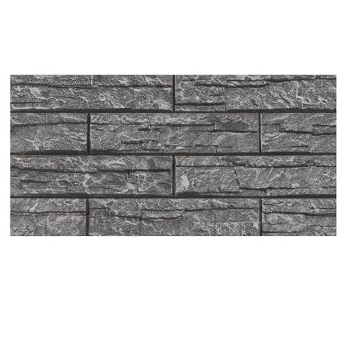 K&B Panels 3D Wall Panel, Slate Effect Styrofoam Wall Panelling, Lightweight, Easy to Install, Dual Insulation to Reduce Acoustic Noise, Indoor & Outdoor (Marble Grey Block) (1 Panel)