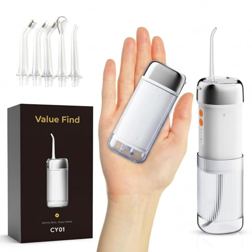 Hydropulseur jet dentaire buccal IPX7 réservoir 250ml 5 buses USB-C 4 modes de puissance 35/140 psi avec mémoire autonomie 45 jours nettoyage dentaire professionnel Design compact idéal pour voyager