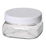 Bargz Plastic Jars - 4 Oz. Square Shape Plastic Jar - Pack of 12