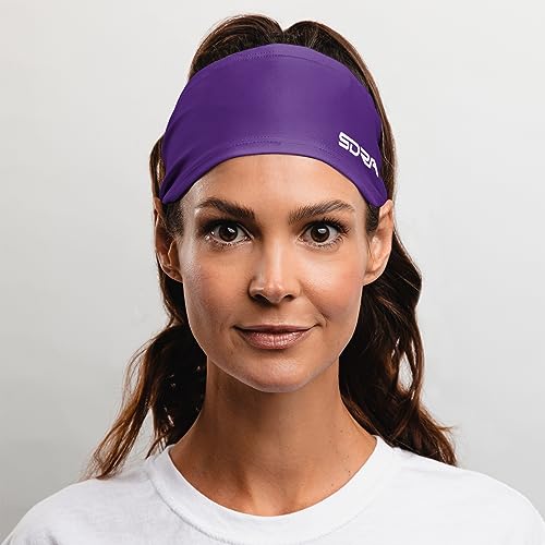 Image of Suddora Solid Color Wide Headband /Sweatband - Workout, Football, Soccer, Yoga (Purple)