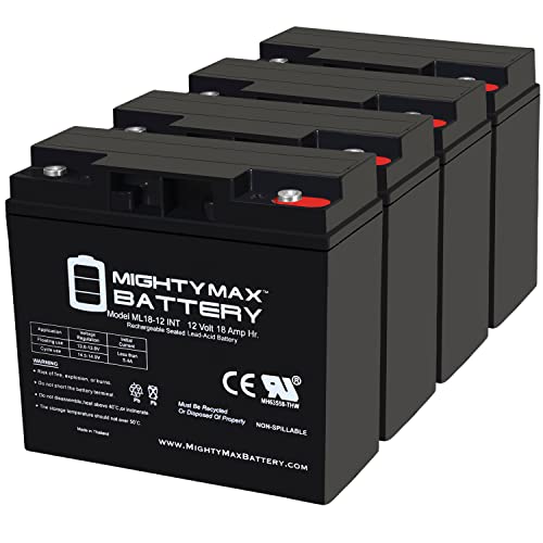 Mighty Max Battery 12V 18AH INT Replacement Battery for CTM HS-320 Wheelchair - 4 Pack