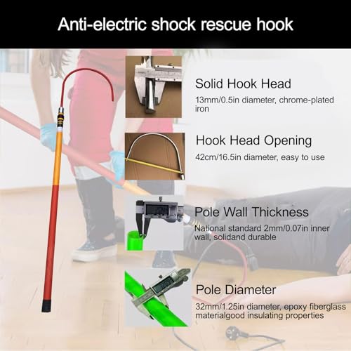 Gancho de rescate aislado de alto voltaje y poste de seguridad para cables vivos 5
