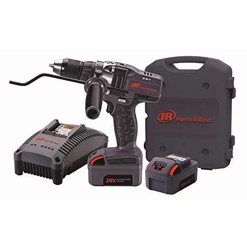 Ingersoll Rand D5140-K2 1/2-Inch Cordless Drill Driver, Charger, 2 Li-ion Batteries and Case Kit, Gray
