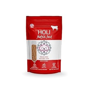 HOLI Beef Liver Canine Meals Topper - Single Ingredient, Human-Grade - Freeze Dried Protein and Taste Enhancer for Choosy Canines – Grain Free – 100% All Pure - 4oz HOLI Beef Liver Canine Meals Topper – Single Ingredient, Human-Grade – Freeze Dried Protein and Taste Enhancer for Choosy Canines – Grain Free – 100% All Pure – 4oz