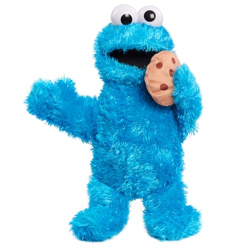 Just Play Peluche Sesame Street Nom Nom Cookie Monster, de 34,3 cm, com sons e movimento, de cor azul, peluche interativo, brinquedos para crianças a partir de 18 meses