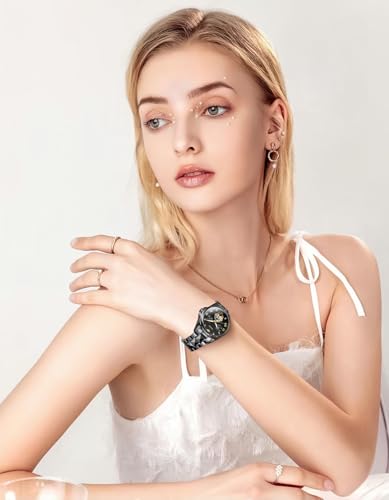 Image of OUPINKE Automatic Watch for Women Self-Winding Luxury Original Ladies Watch | Skeleton Mechanical Diamond Gold /Black /Sliver 24 Hours Gift Wrist Watches