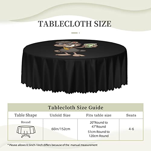 Pooedso Black Cartoon Sheep Tablecloths 60In Round Lace Waterproof Family Table Cover Tablecloth Kitchen Outdoor Party Decoration Tablecloths #TOP4