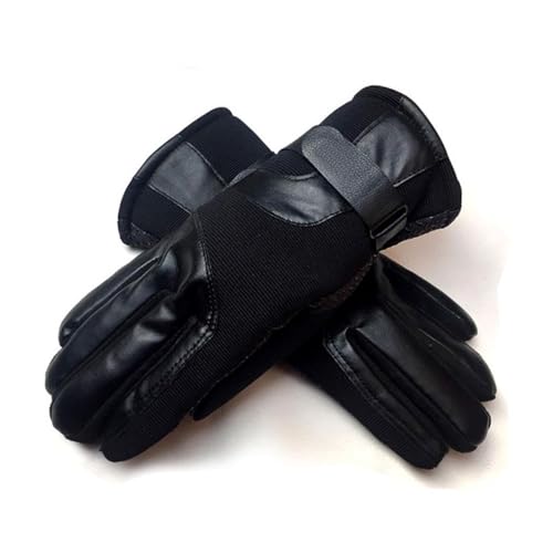 OATIPHO Winter Men Gloves Keep Warm Thicken Plush Windproof Slip Black Average Size