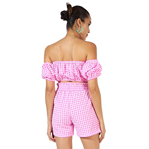 Image of Campus Sutra Women's Co-Ord Set For Casual Wear | Polyester Breathable Fabric Clothing Set Crafted With Comfort Fit And High Performance For Everyday Wear |