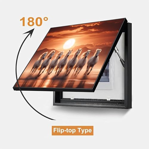 Image of Electric MCB Box Cover Frame With Hydraulic Decorative Painting White 7 Running Horse Painting Electrical Panel box Cover, Switch Box Frame Will Fit Max 10x14 inch Switch Board, Outer Size 13X17 Inch