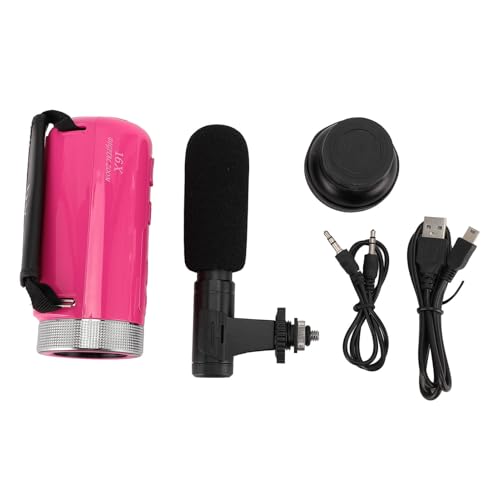 16MP 1080P HD Video Camera Camcorder with Microphone, 16X Digital Zoom, 2.4 Inch Screen, for Interviews Sports Events Music Live