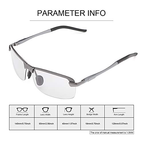 Image of MIRYEA Polarized Photochromic Driving z87 Sunglasses for Men Day Night Safety Glasses