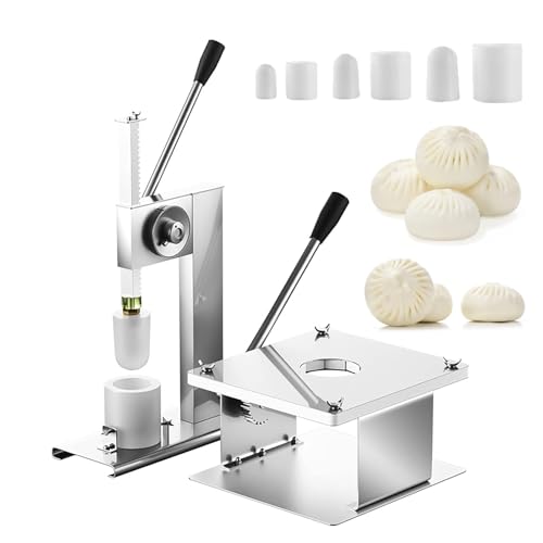Baozi-Maker, manueller Brötchenmacher mit 3 Formen, halbautomatische Brötchenmaschine, 400–500 Brötchen/Stunde, passend für süße grüne Reisbällchen, gebratene, gedünstete Brötchen