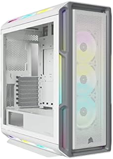 Corsair iCUE 5000T RGB Mid-Tower ATX PC Case (208 Individually Addressable RGB LEDs, Fits Multiple 360mm Radiators, Three CORSAIR LL120 RGB Fans & COMMANDER CORE XT Controller Included) White