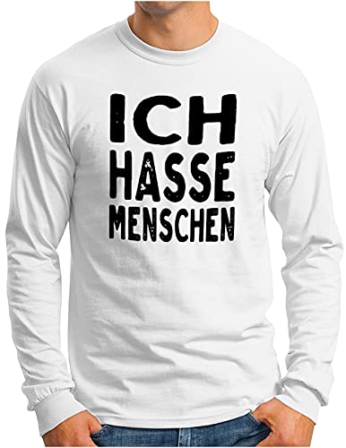 T-shirt manches longues homme OM3 en coton blanc imprimé humoristique