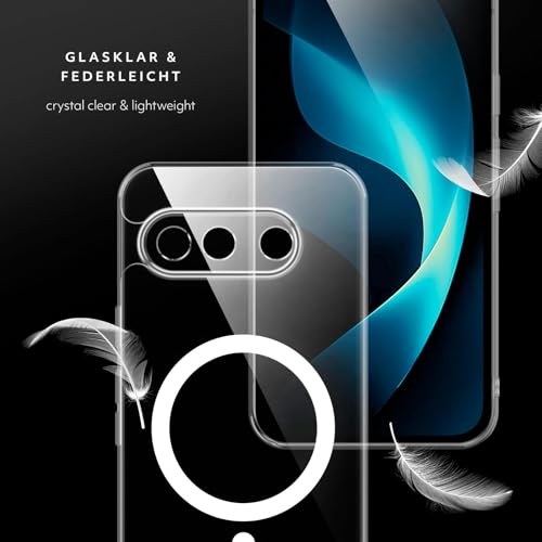 Coque Google Pixel 9a transparente compatible MagSafe avec anneau magnétique ONEFLOW