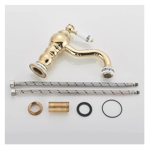 Mitigeur thermostatique lavabo chrome avec cache pour salle de bain rétro - 8