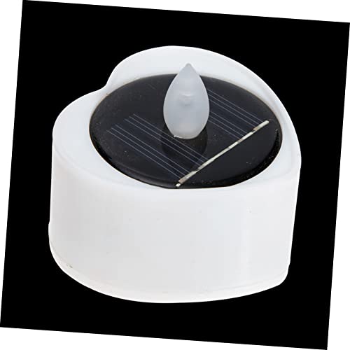 PENIKOKO Lámpara Solar para Jardín Luz LED sin Decoración para Exteriores Luz de Césped Lámpara de Té Blanca Forma de Corazón
