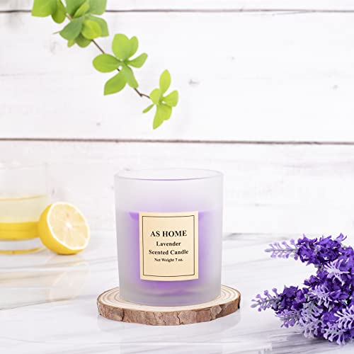 As Home Lavender Candles Scented, 7Oz | Aromatherapy Lavender Candle In Frost Glass Jar With Wooden Lid | Single Wick Candles For Relaxation | 30 Hours Burn Time #TOP6